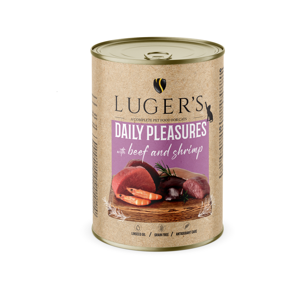 Daily Pleasures cat wet food beef and shrimp - Tin
