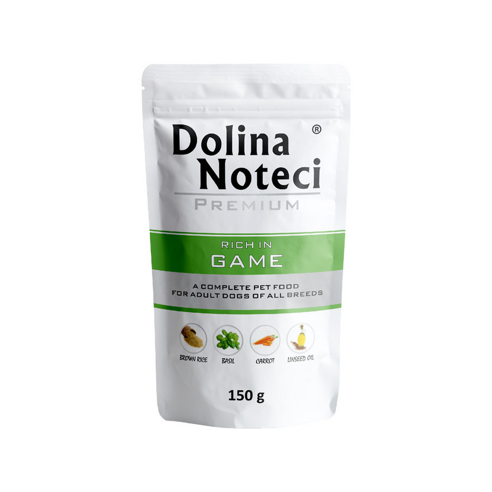 Premium Rich In wet dog food with game - Doypack
