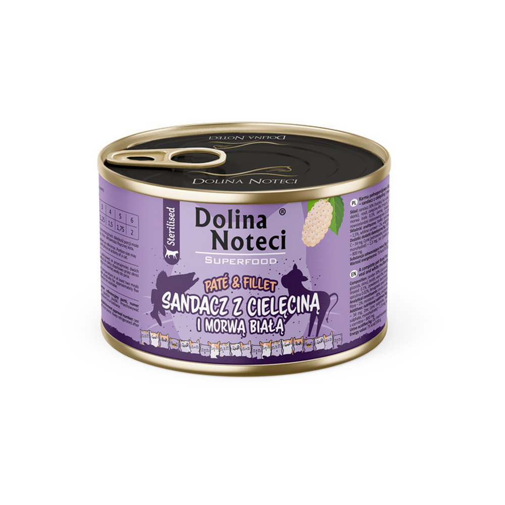 Pâtée Chat Superfood Pâté & Fillet Sandre, Veau et Mûre Blanche - Boîte