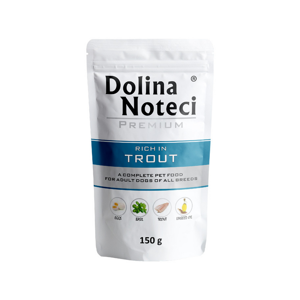 Premium Rich In dog wet food with trout - Doypack