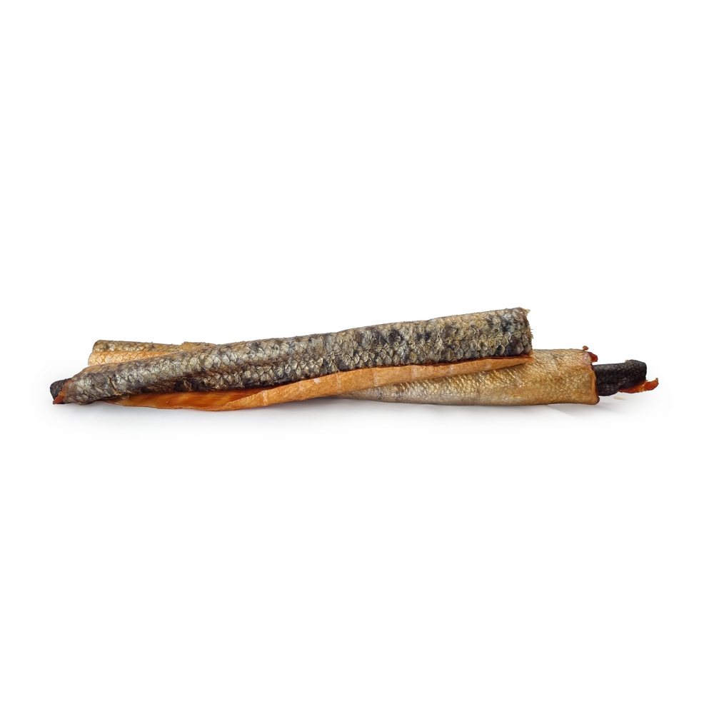 Salmon skin with flesh