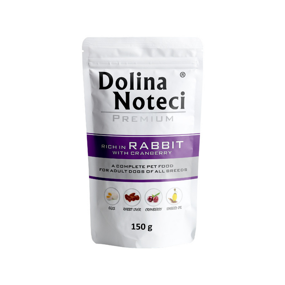 Premium Rich In wet dog food with rabbit and cranberries - Doypack
