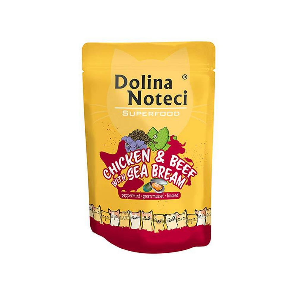 Pâtée Chat Superfood Poulet, Bœuf et Daurade - Doypack